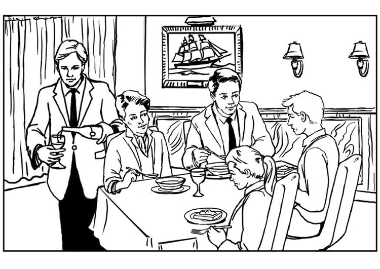 Coloring page restaurant