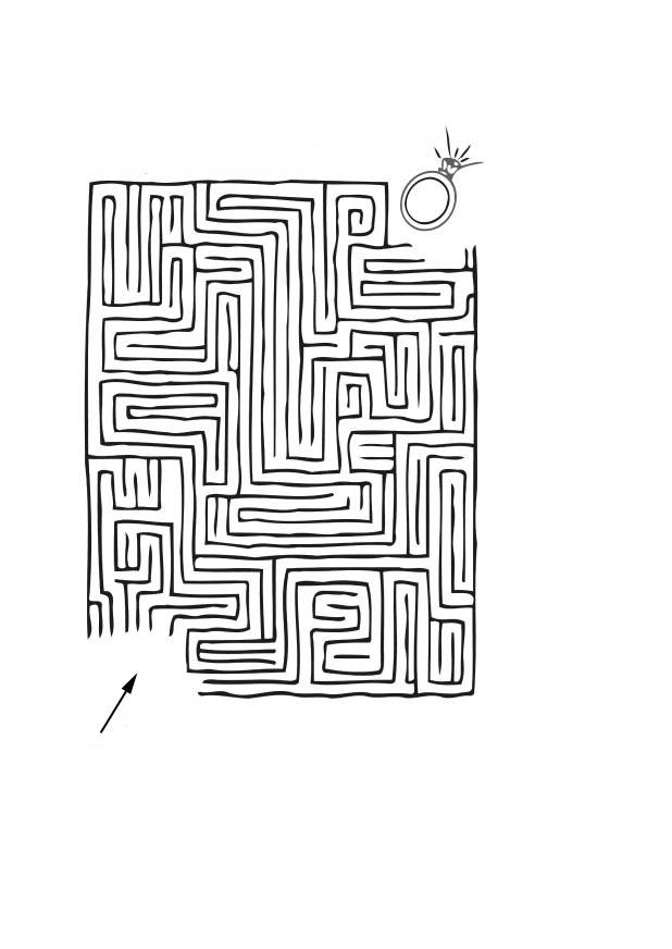 Coloring page ring maze
