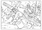 Coloring page road to Calvary