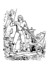 Coloring pages Robinson Caruso shipwreck