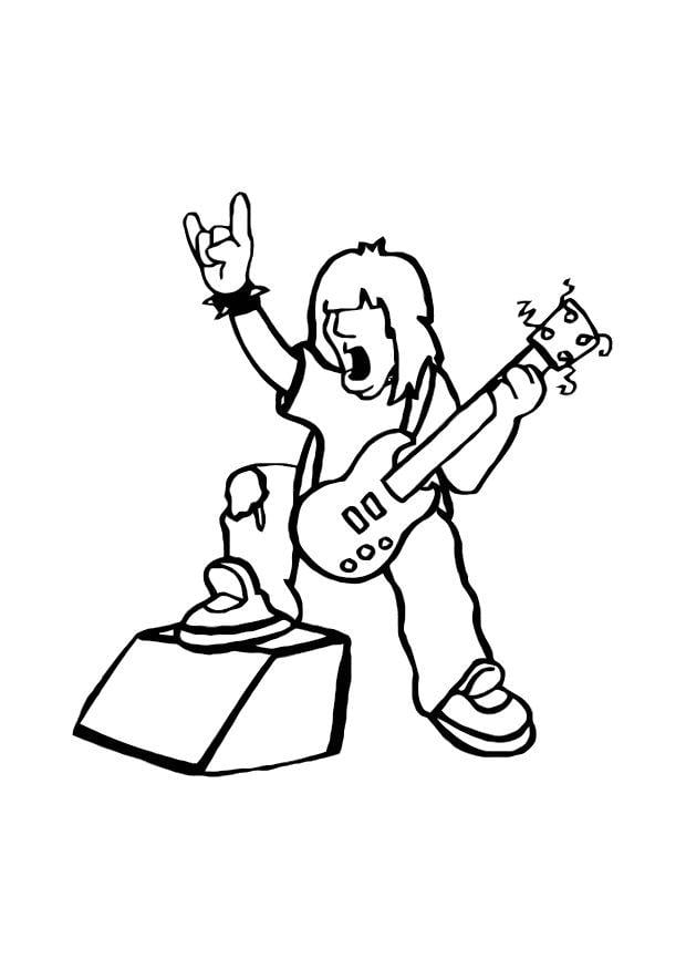 Coloring page rock star