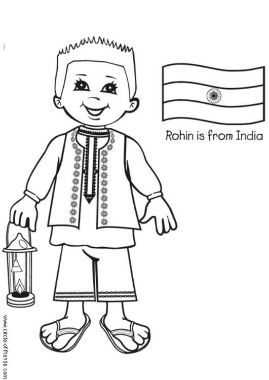 Coloring page Rohin from India