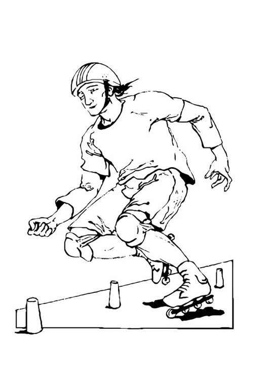 Coloring page rollerblading