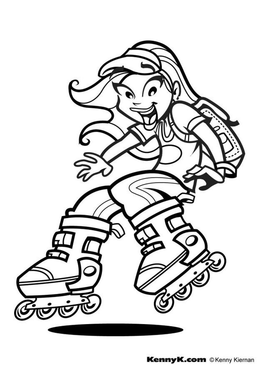 Coloring page roller-skate