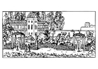 Coloring page roman garden