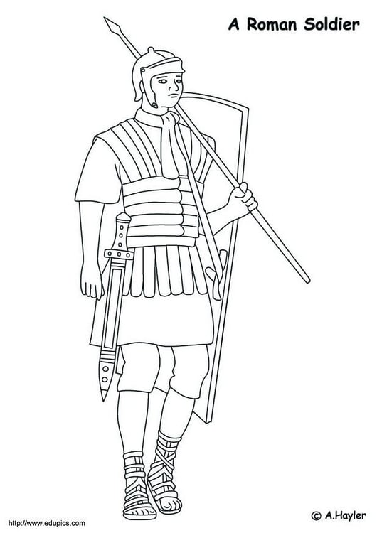 Coloring page Roman soldier