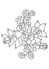 Coloring page rose bouquet
