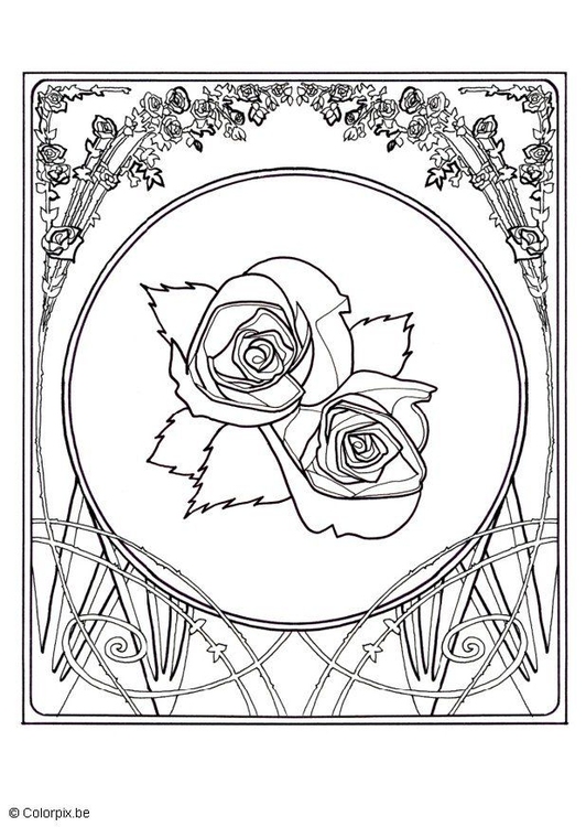 Coloring page roses