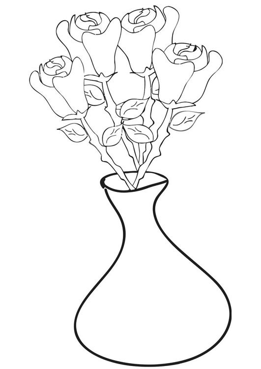 roses in vase