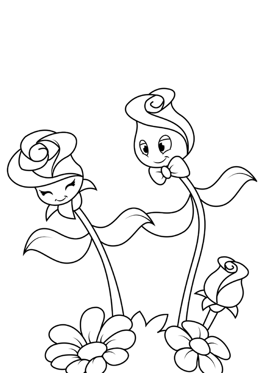 Coloring page roses make fun