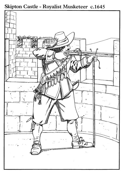 Coloring page Royalist musketeer