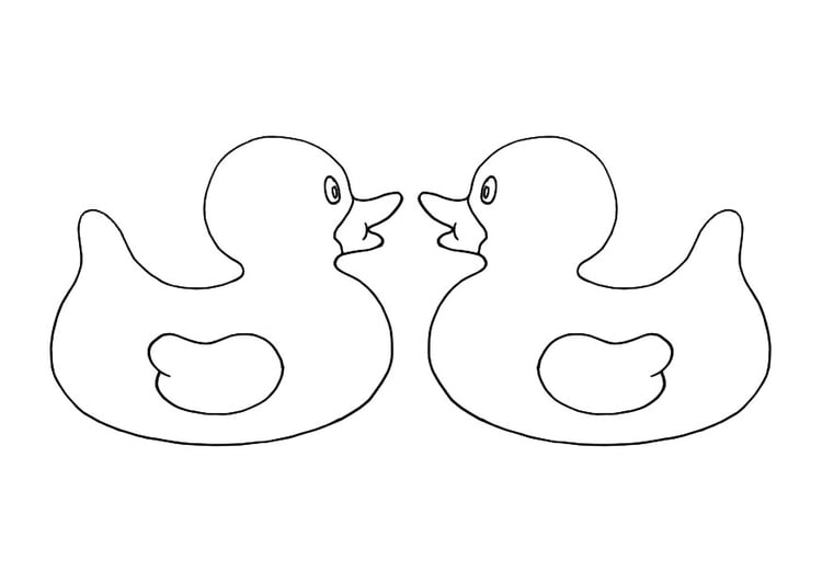Coloring page rubber ducks