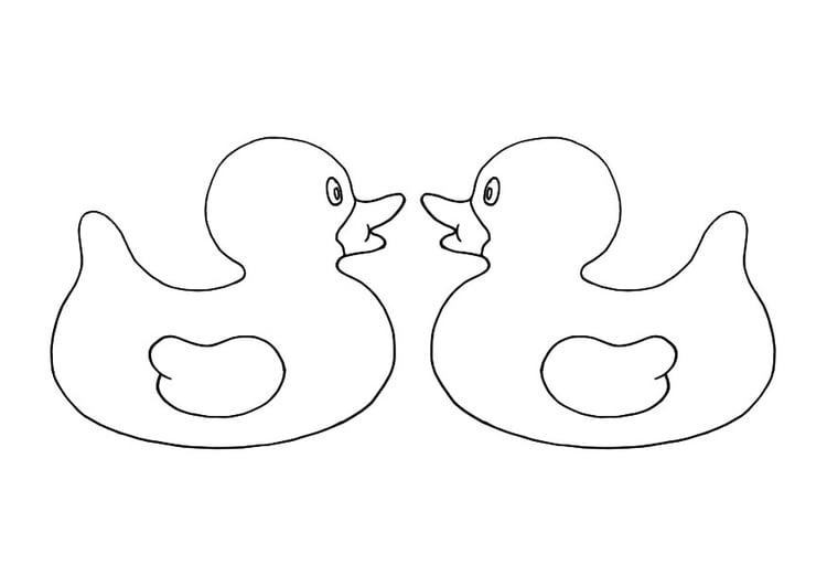 Coloring page rubber ducks