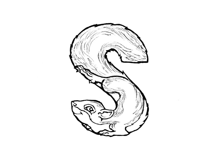 Coloring page s-squirrel