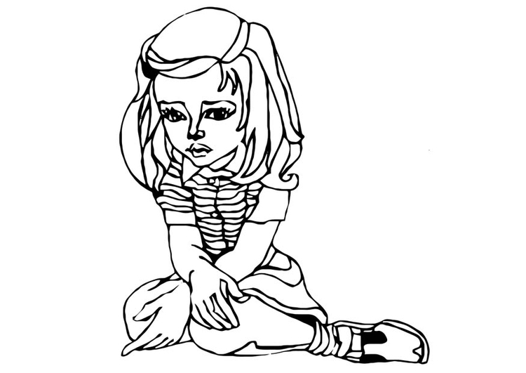 Coloring page sad-lonely