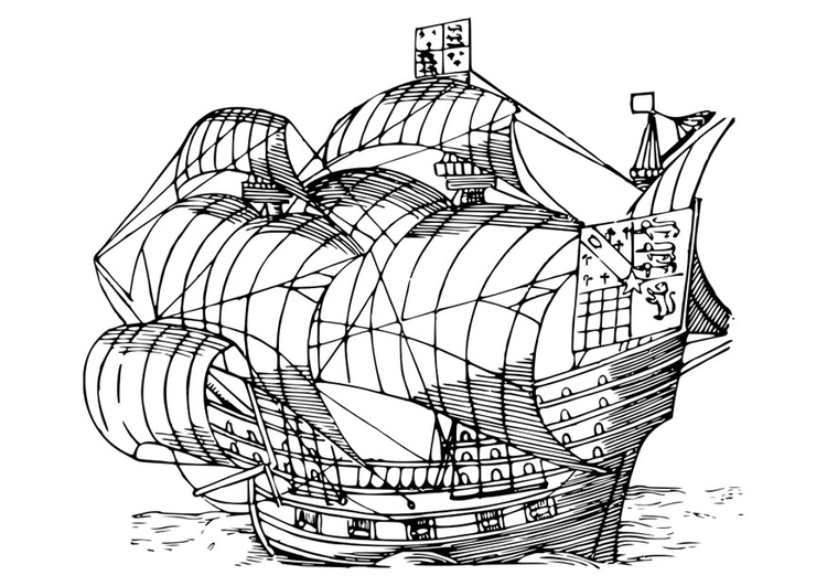 Coloring page sail boat