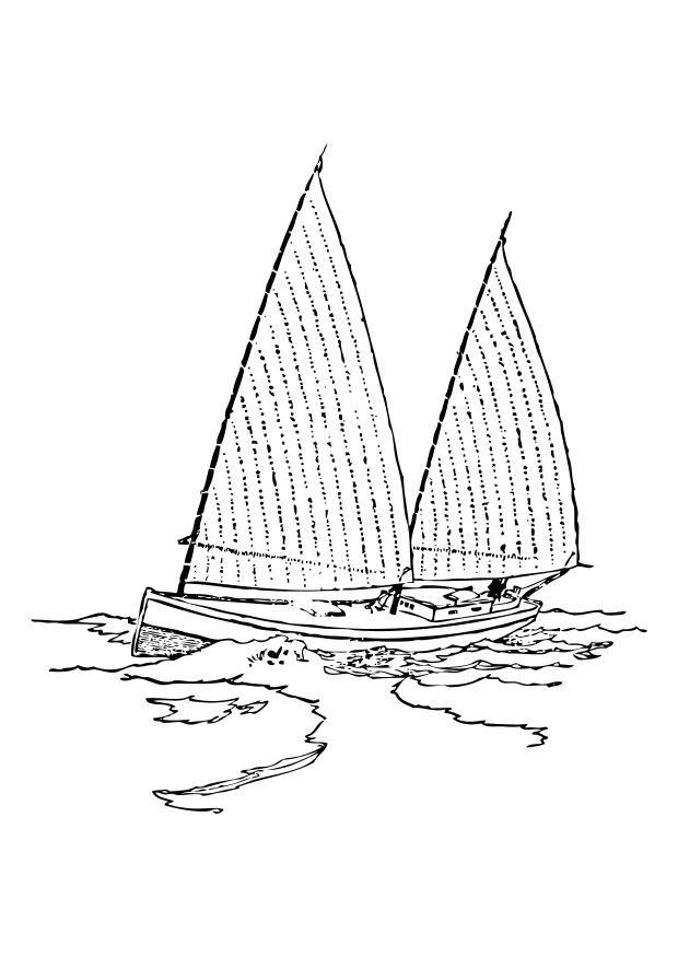 Coloring page sailboat