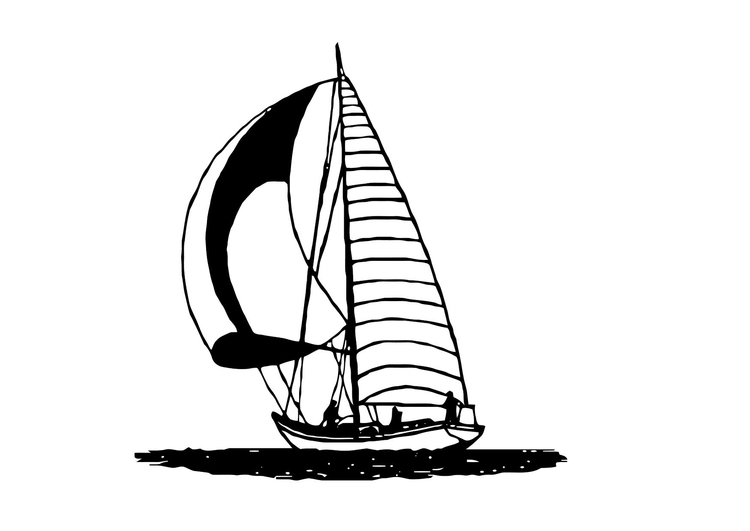 Coloring page sailboat