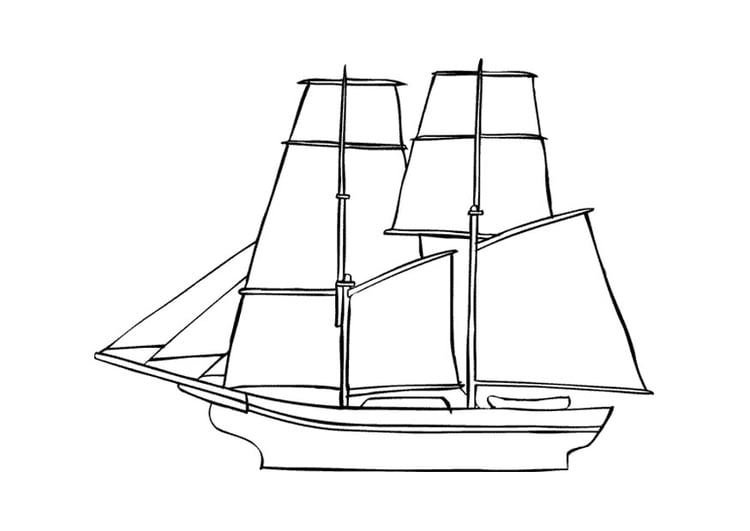 Coloring page sailboat