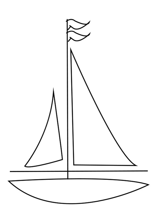 Coloring page sailing boat