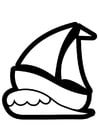 Coloring page sailing boat