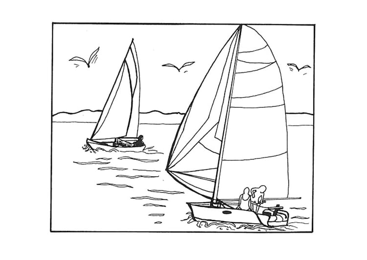 Coloring page sailing
