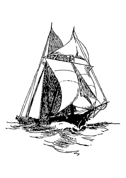 Coloring page sailing ship