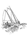 Coloring page sailing ship