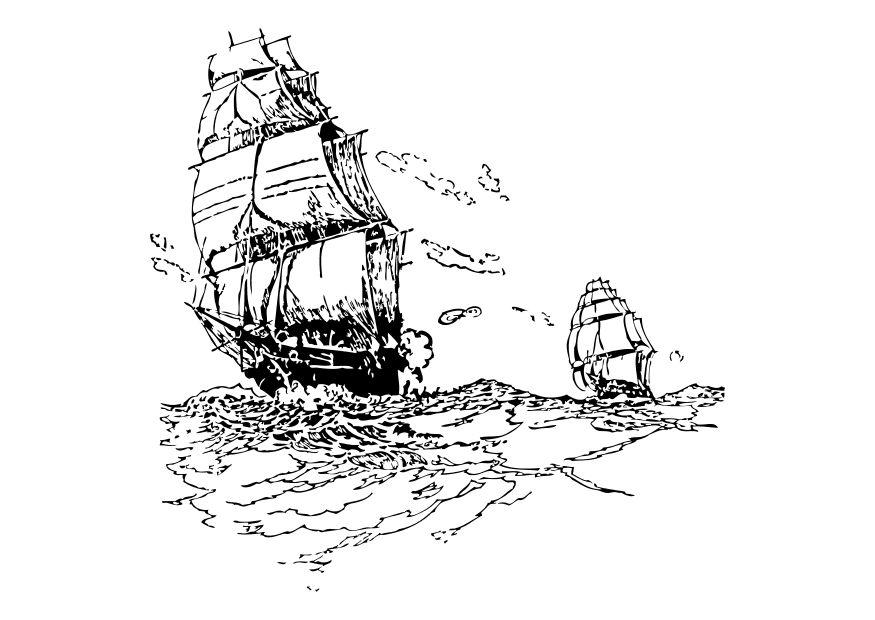 Coloring page sailing vessels