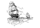 coloring-page sailing vessels