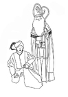 Coloring pages Saint Nicholas and Black Pete