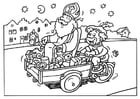 Coloring pages Saint Nicholas and Black Peter