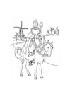 Coloring pages Saint Nicholas on his horse