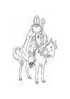 Coloring pages Saint Nicholas on his horse