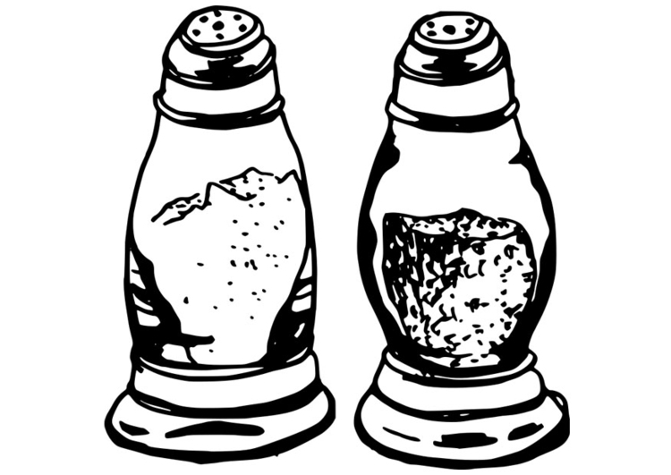 Coloring page salt and pepper shakers