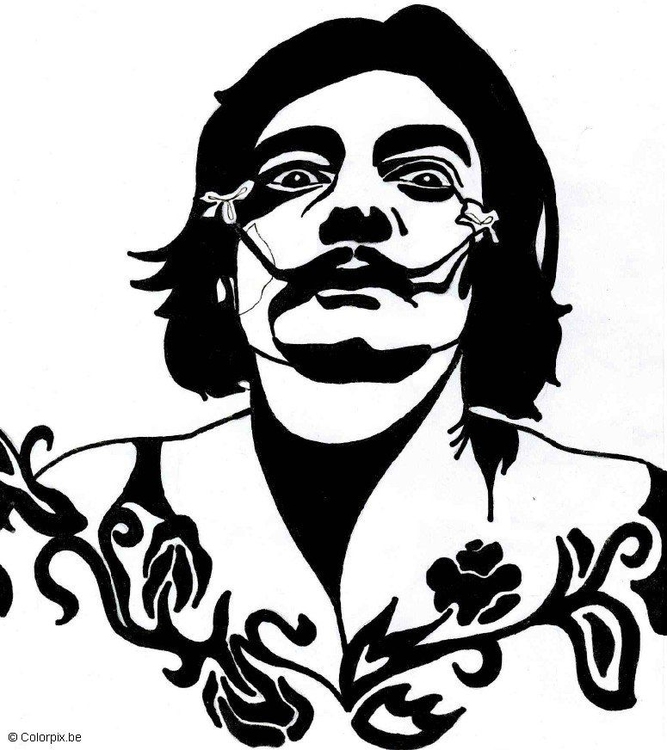 Coloring page Salvador Dali