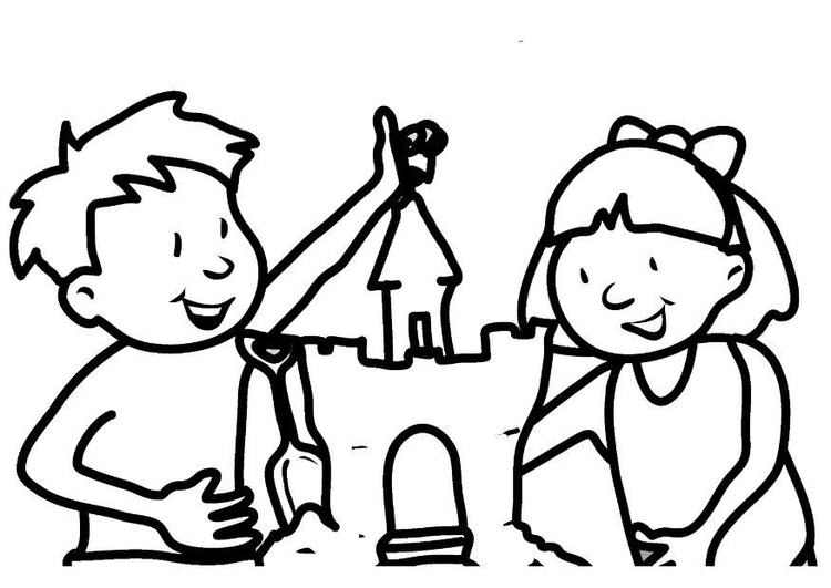 Coloring page sand castle