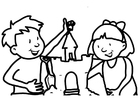 Coloring pages sand castle