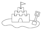 Coloring page sandcastle