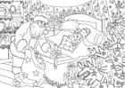 Coloring pages Santa brings presents