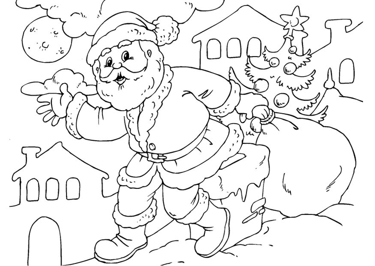 Coloring page Santa Claus 