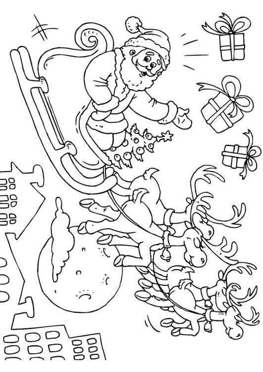 Santa Claus in sled