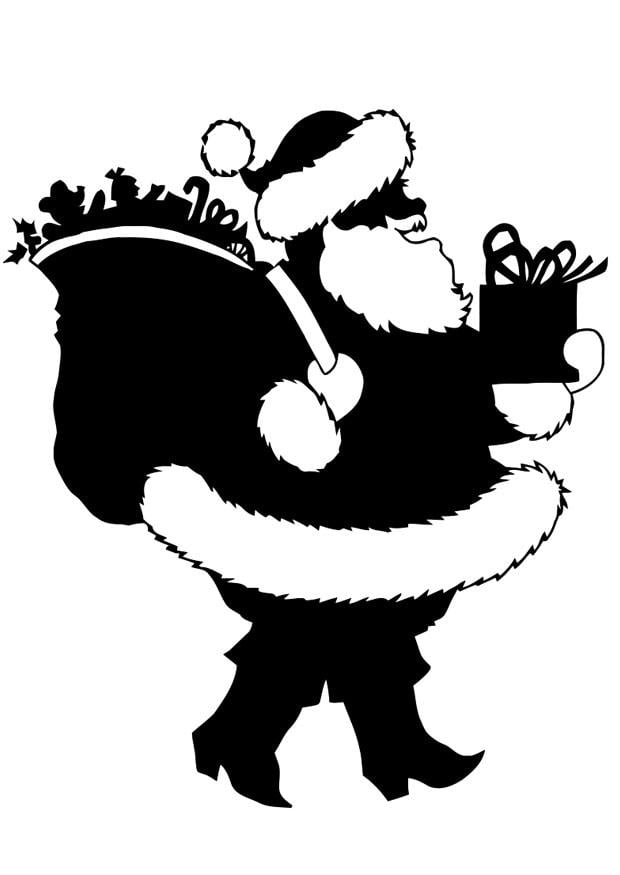 Coloring page Santa Claus with presents