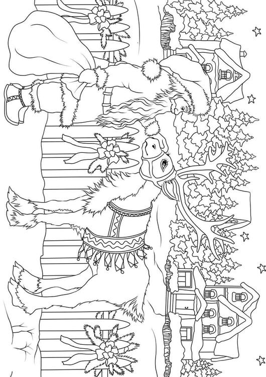 Santa with reindeer