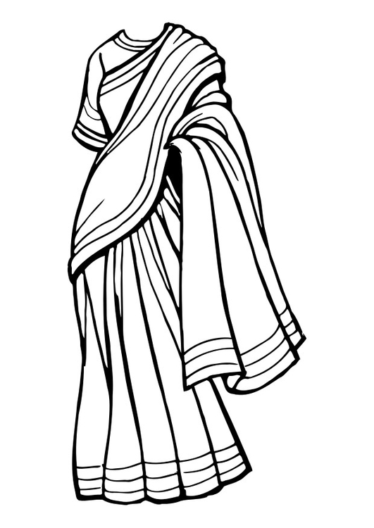 Coloring page saree