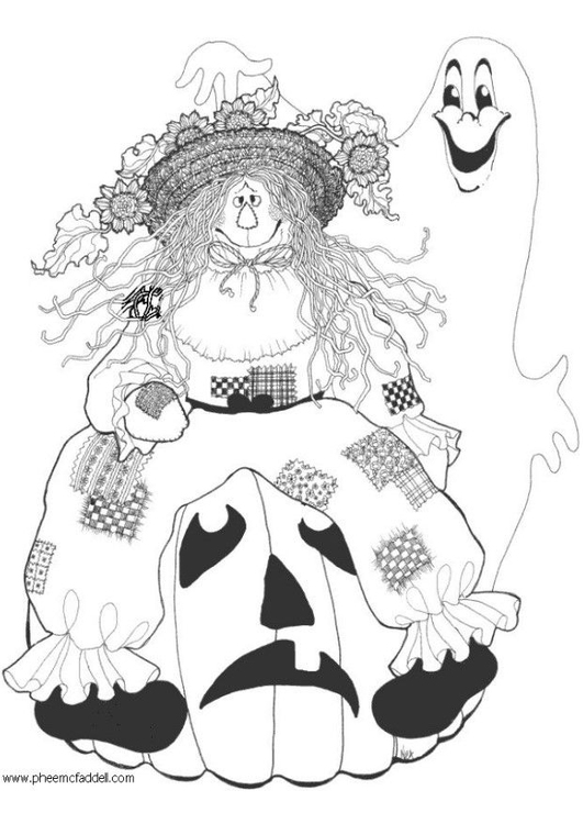 Coloring page scarecrow