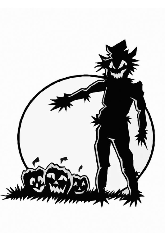 Coloring page scarecrow