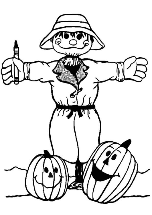 Coloring page scarecrow