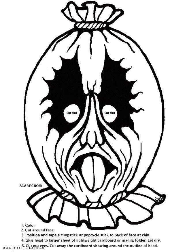 Coloring page scarecrow mask