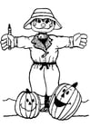 Coloring page scarecrow